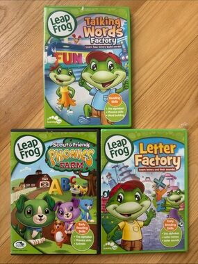 LeapFrog DVD Lot Letter Factory Sealed Talking Words Phonics Farm